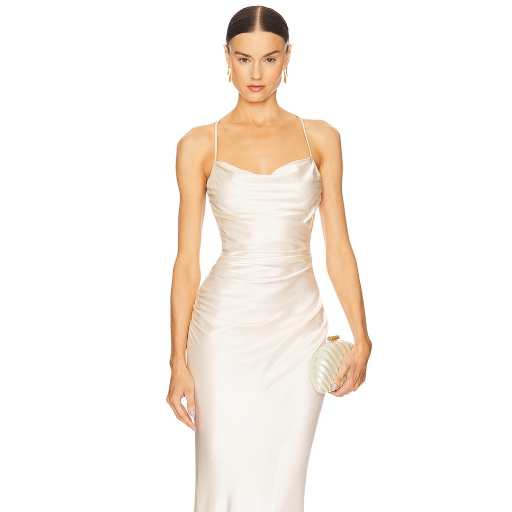 Shona Joy La Lune Lace Back Maxi Dress in Cream